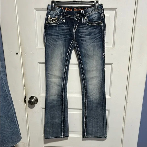 Rock Revival Blue Denim Jeans - Picture 1 of 12